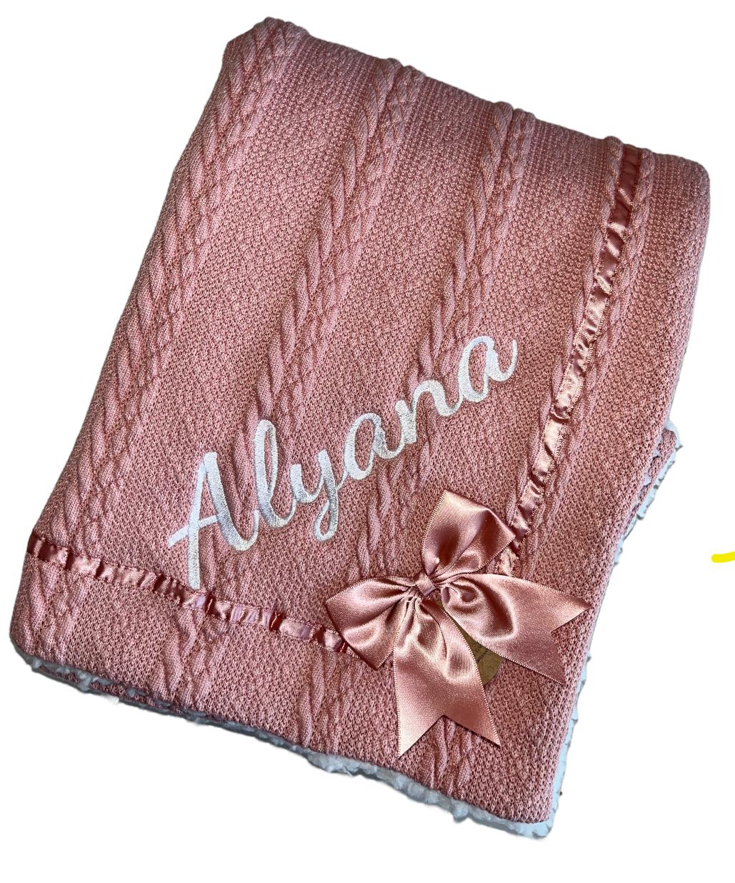 Huxley Baby Blanket Dusky Pink