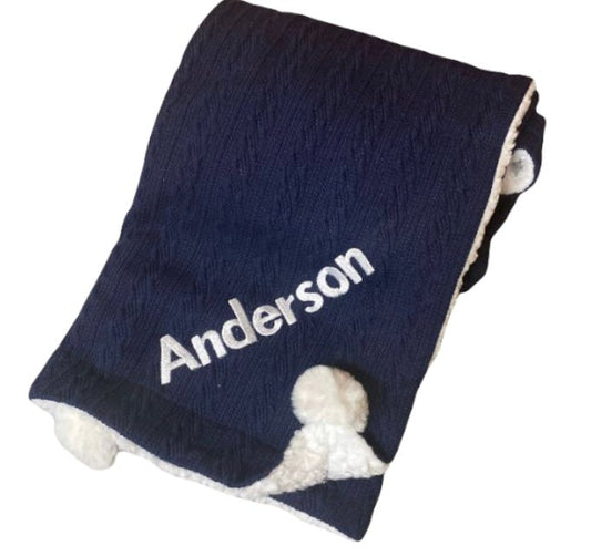 Huxley Baby Blanket Navy Blue