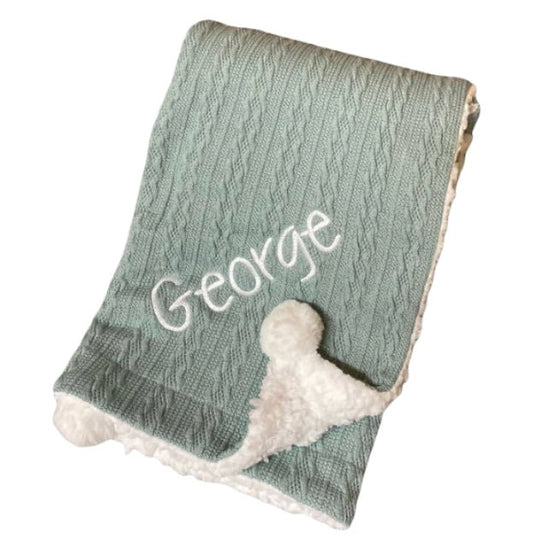 Huxley Baby Blanket Sage green