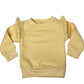 Initial & Teddy Design Frill Shoulder Sweater