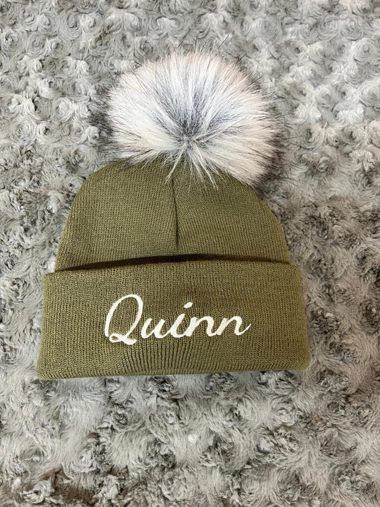 Khaki Green 1-4 years Single Pom hat