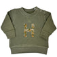 Khaki Green Dino Initial Sweater
