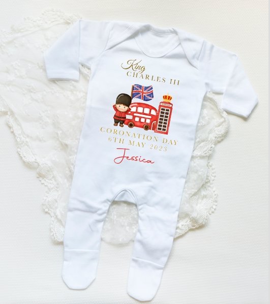 King Charles III Coronation Personalised Sleepsuit Guard