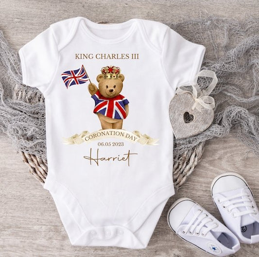 King Charles III Coronation Personalised Vest Bear Flag