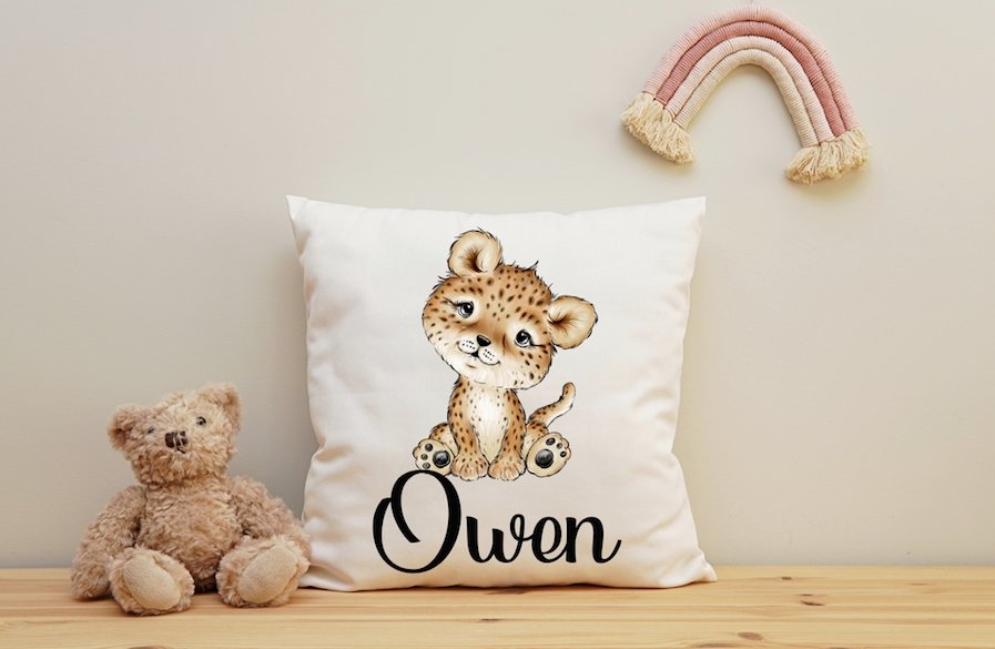 Leopard Boy Cushion - 40x40cm