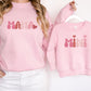 Matching Mini & Mama Mummy Personalised Jumpers hearts - Various Colours