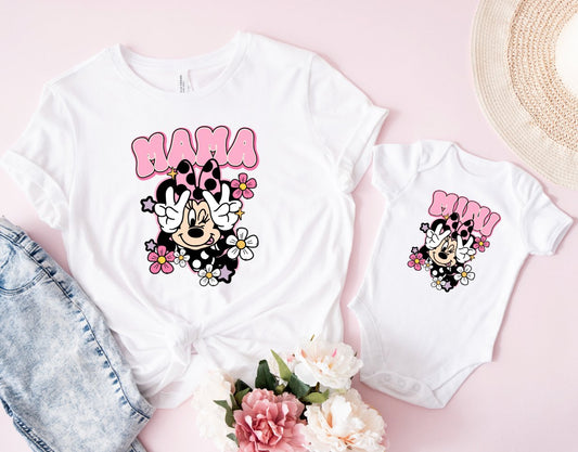 Matching Mini & Mama Mummy Personalised T-Shirt & vest Mini - White Only