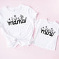 Matching Mini & Mama Mummy Personalised T-Shirts floral - Various Colours