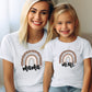 Matching Mini & Mama Mummy Personalised T-Shirts Rainbows - Various Colours