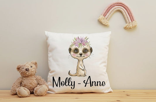 Meercat Girl Cushion - 40x40cm
