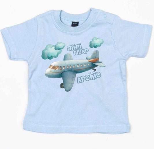 Mini Flyer personalised t-shirt blue design - various colour tops