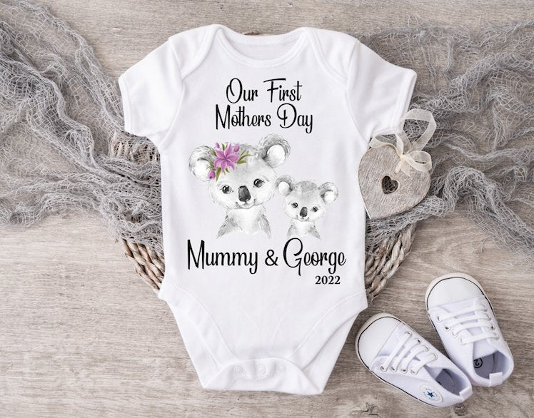 Mothers Day Koala Boy Vest or Sleepsuit
