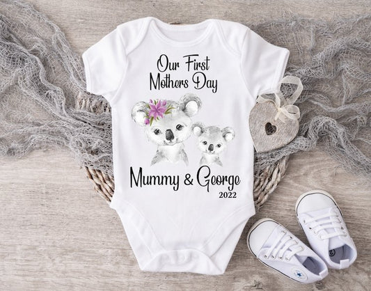Mothers Day Koala Boy Vest or Sleepsuit