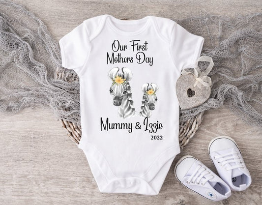 Mothers Day Zebra Girl Vest or Sleepsuit