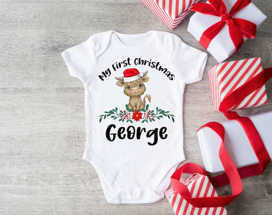 My First Christmas Vest - Highland Cow