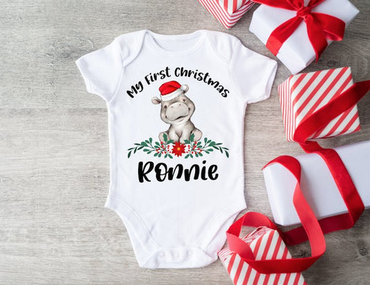 My First Christmas Vest - Hippo