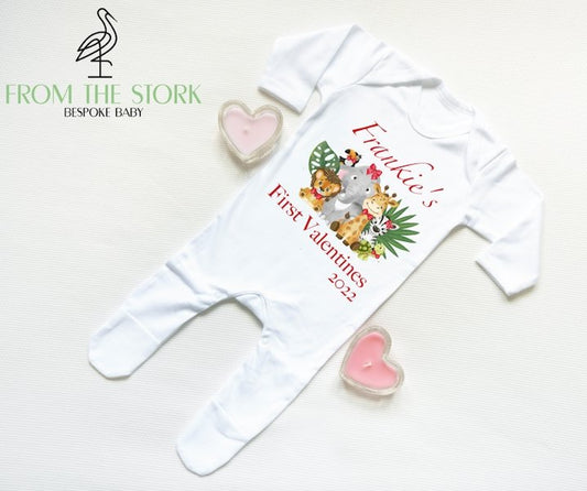 My First Valentines Safari Sleepsuit