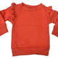 Name & Bow Design Frill Shoulder Sweater