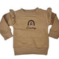 Name & Rainbow Design Frill Shoulder Sweater