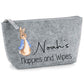 Nappy and Wipes storage bag with Blue Bunny