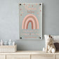 Nursery Birth Block Glass Wall Panel - Pink Rainbow