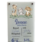 Nursery Birth Block Glass Wall Panel - Safari Animals Boy
