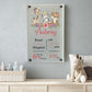 Nursery Birth Block Glass Wall Panel - Safari Animals Girl
