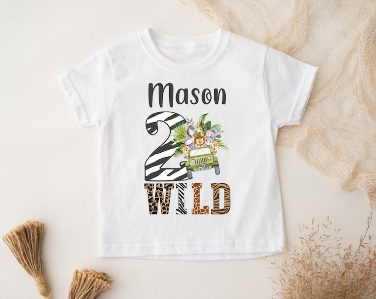 Personalised Birthday T-Shirt Two Wild age 2