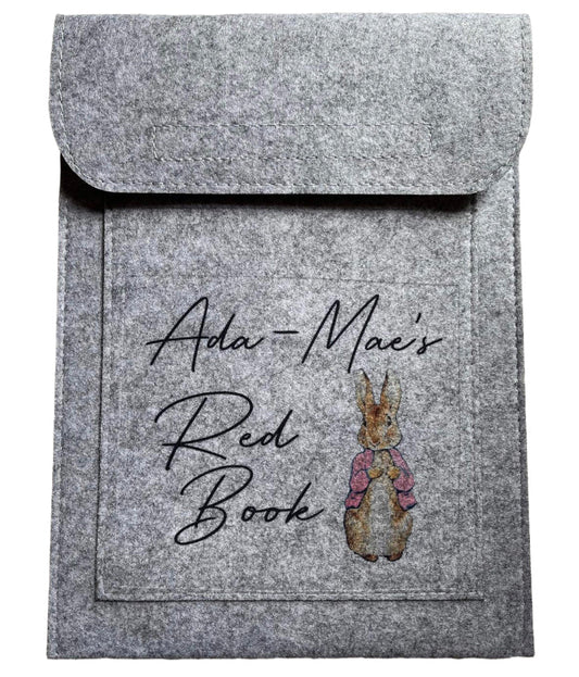 Personalised Child Health Record folder - Pink Bunny