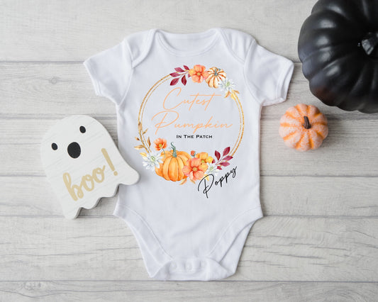 Personalised Halloween Vest - Cutest Pumpkin round design