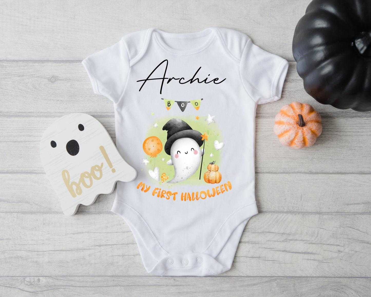 Personalised Halloween Vest - My 1st Halloween Ghost design