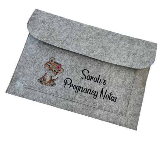 Personalised Pregnancy Maternity Notes folder - Animal Designs