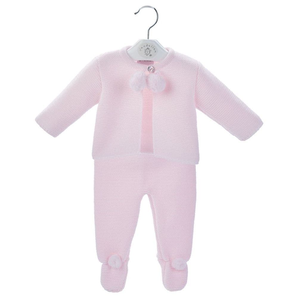 Pink Pom Pom Knitted Set