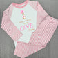 Pink Rabbit When I Wake Up Personalised pink stripe Birthday Pyjamas Pjs