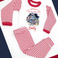 Polar Express Design Personalised Adults Red Stripe Pyjamas
