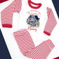Polar Express design Personalised Red Stripe Pyjamas