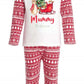 Red Rabbit & Sleigh Personalised Adults Red Christmas print Pyjamas