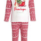 Red Rabbit & Sleigh Personalised Adults Red Christmas print Pyjamas