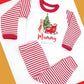 Red Rabbit & Sleigh Personalised Adults Red Stripe Pyjamas