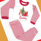 Red Rabbit & Sleigh Personalised Adults Red Stripe Pyjamas