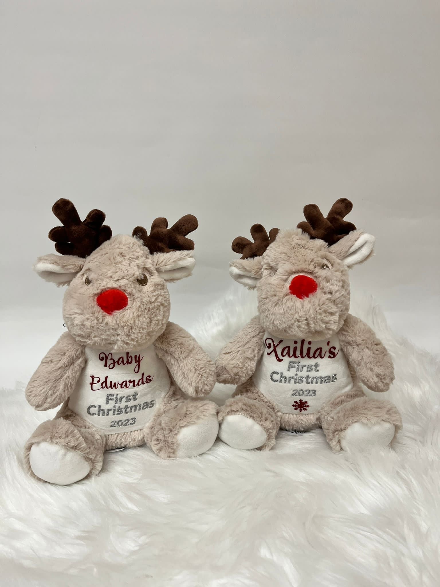 Reindeer mini personalised teddy