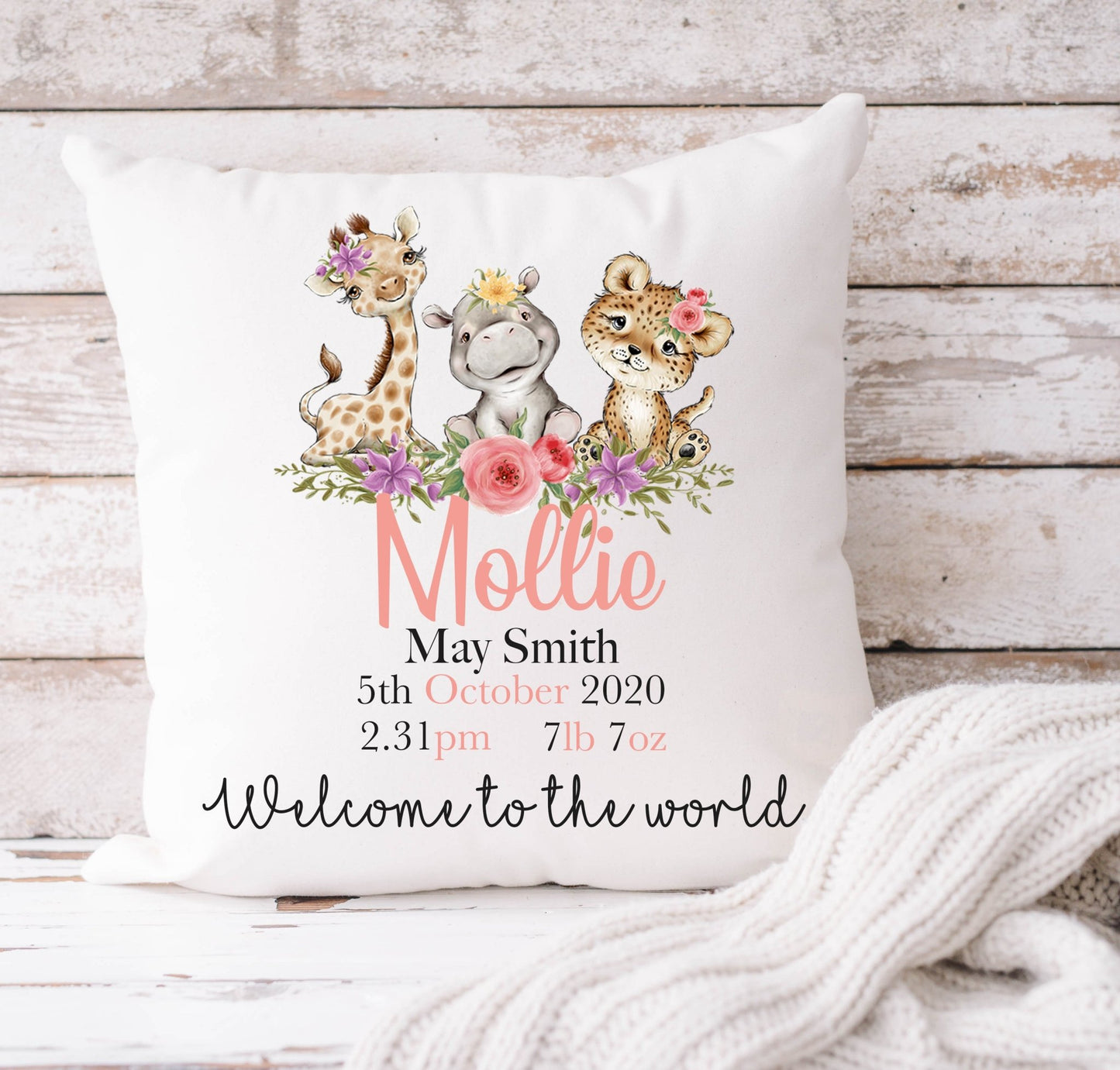 Safari Cushion 40x40cm - Girls