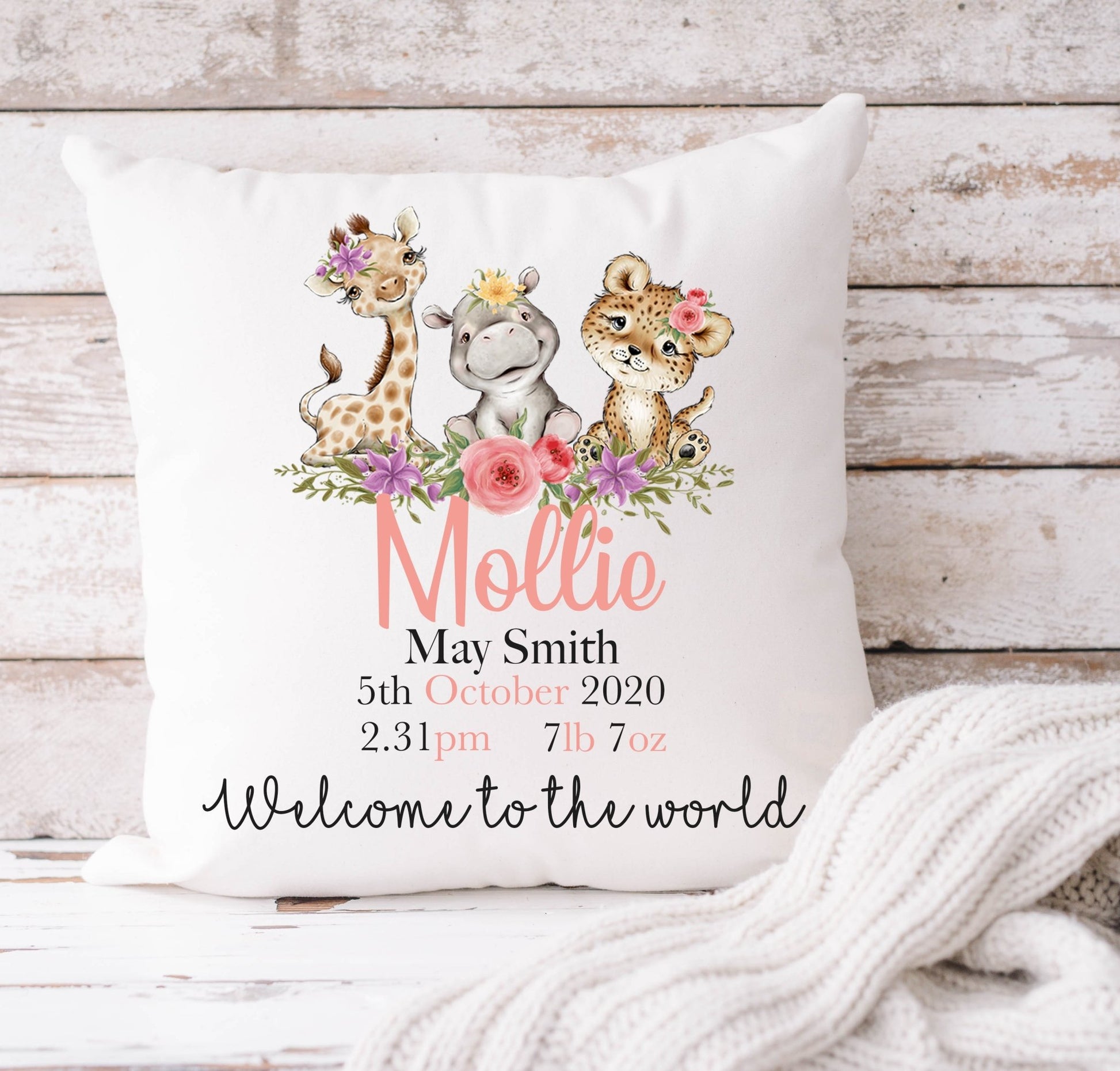 Safari Cushion 40x40cm - Girls