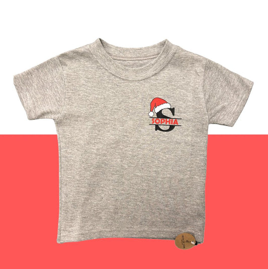 Split Initial Christmas Design Personalised T-Shirts - Different Colours