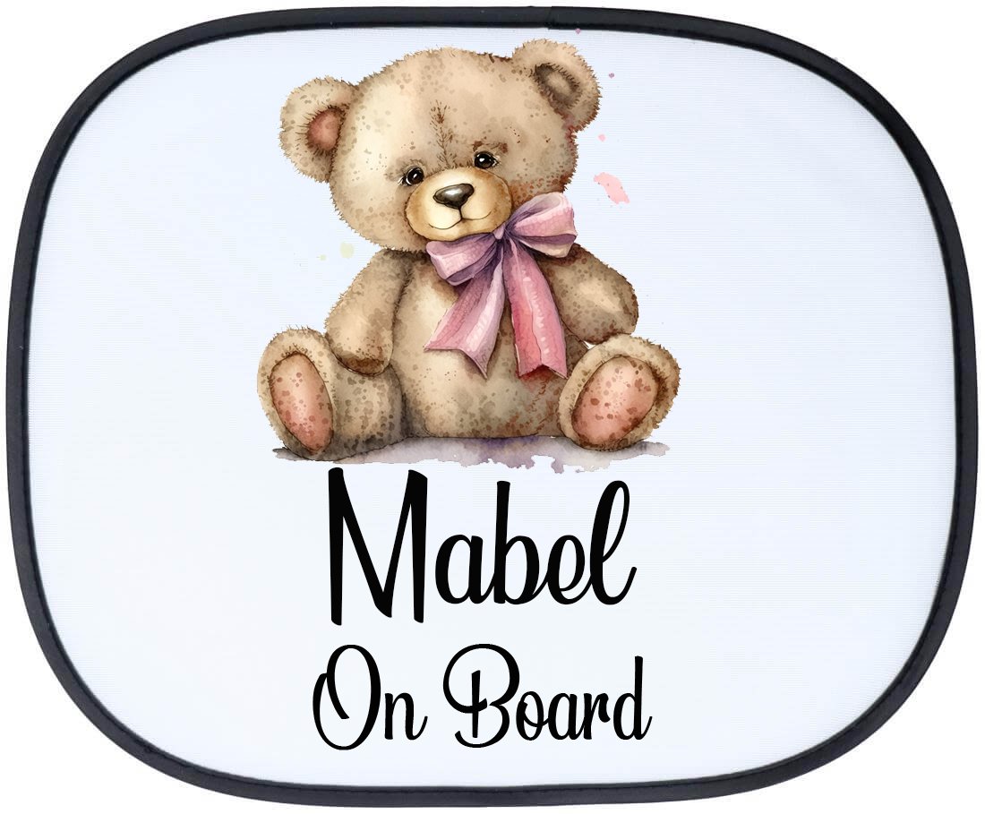 Teddy Girl Personalised Car Sun Shade