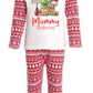 Teddybear Personalised Red Christmas Print Pyjamas