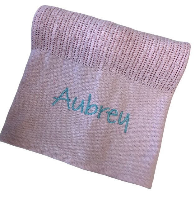 The Hampton Baby Cellular Blanket Pink