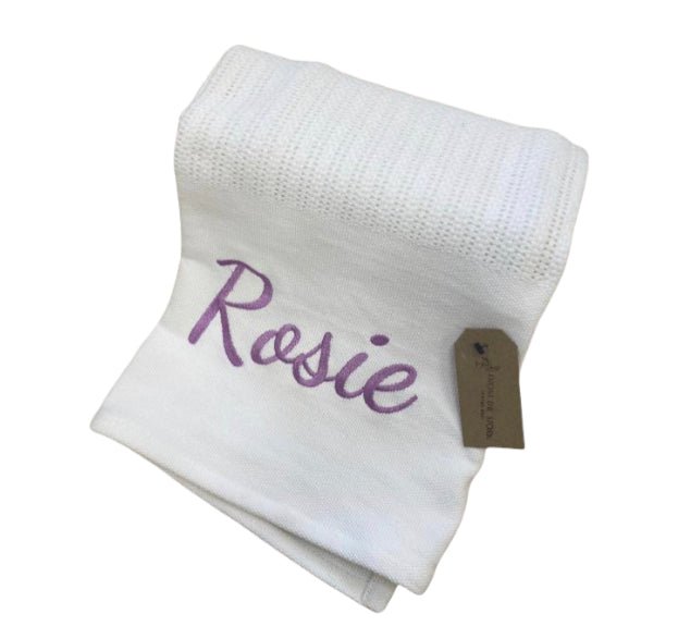 The Hampton Baby Cellular Blanket White