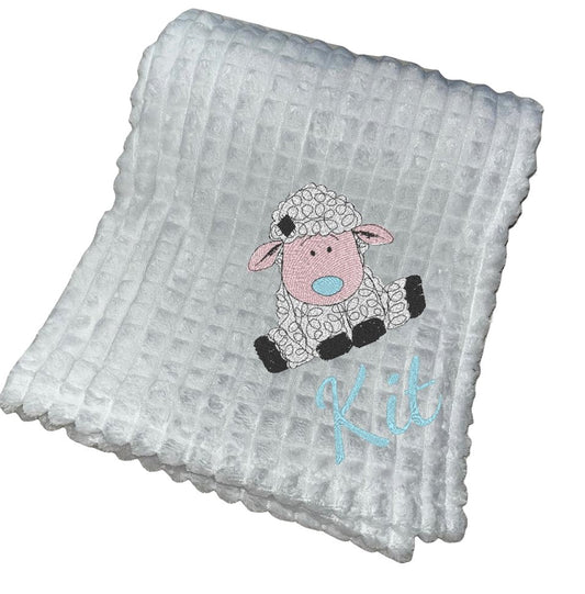 The Kenton baby Blanket Sheep Design & Name - Various Colours