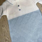 Theodore Knitted Romper Blue & White